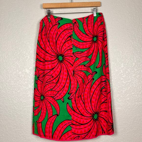 FARM Rio Red and Green Floral Midi Skirt - Picture 2 of 15